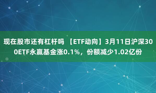 现在股市还有杠杆吗 【ETF动向】3月11日沪深300ETF永赢基金涨0.1%，份额减少1.02亿份