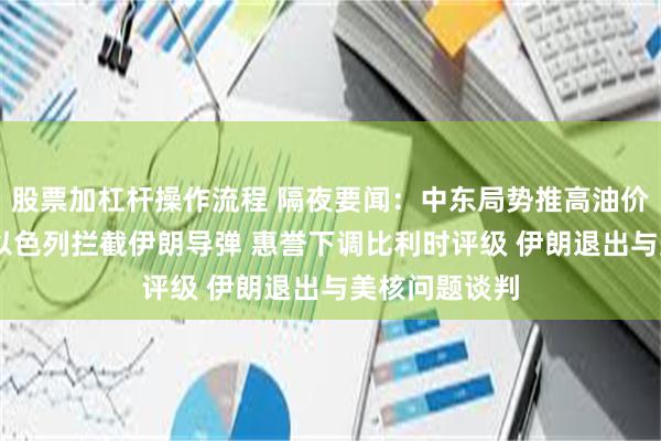 股票加杠杆操作流程 隔夜要闻：中东局势推高油价 美国正协助以色列拦截伊朗导弹 惠誉下调比利时评级 伊朗退出与美核问题谈判