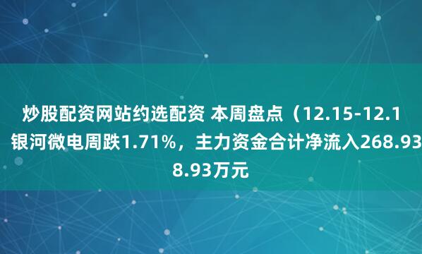 炒股配资网站约选配资 本周盘点（12.15-12.19）：银河微电周跌1.71%，主力资金合计净流入268.93万元